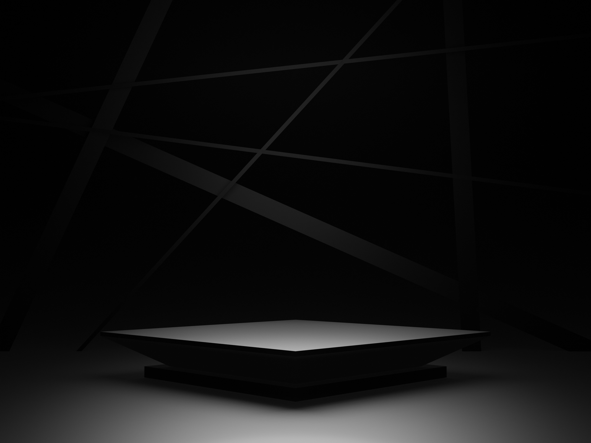 3D Black Geometric Product Podium